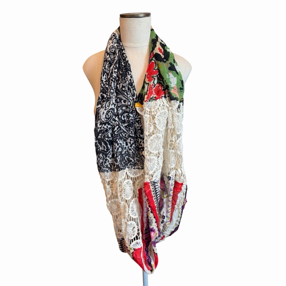 Anthropologie Vismaya Patchwork Crochet‎ Infinity Scarf